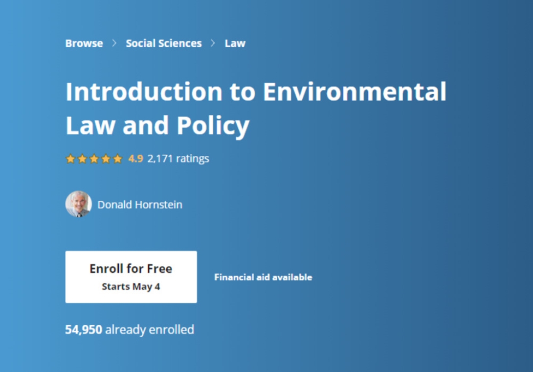 Introduction To Environmental Law And Policy