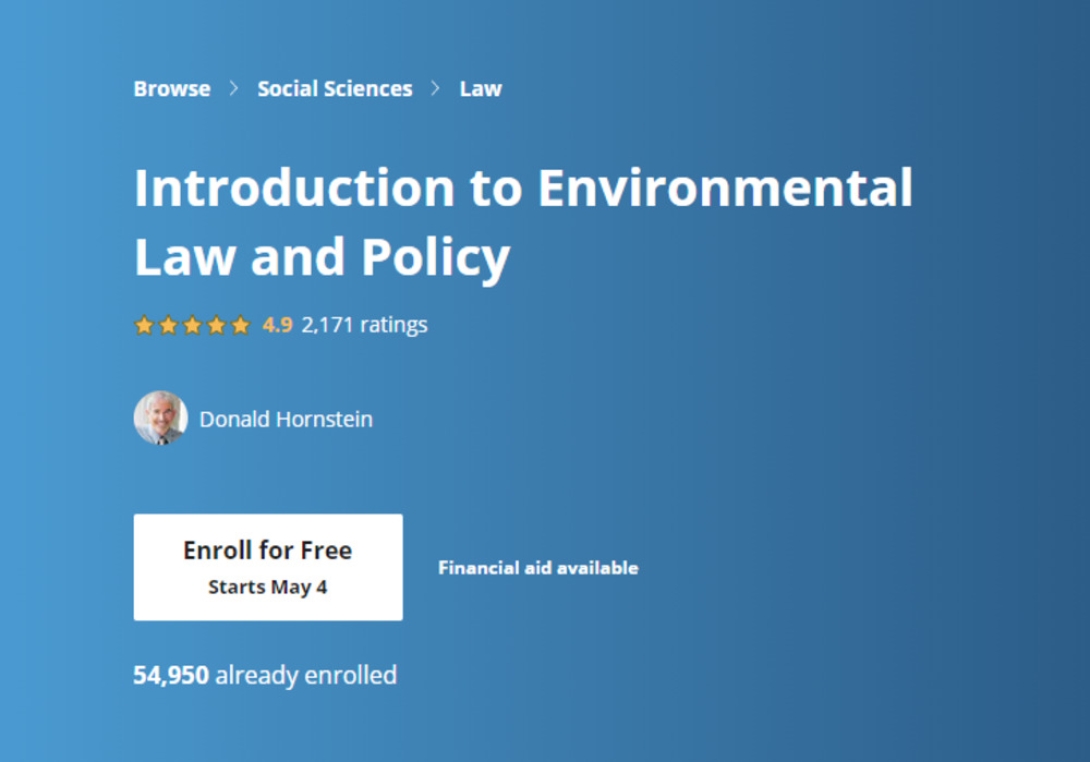 Itroduction To Environmental Law And Policy